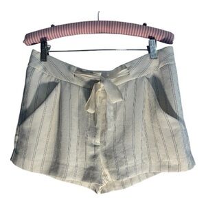 Wilfred Cream and Black Striped High Waist Shorts